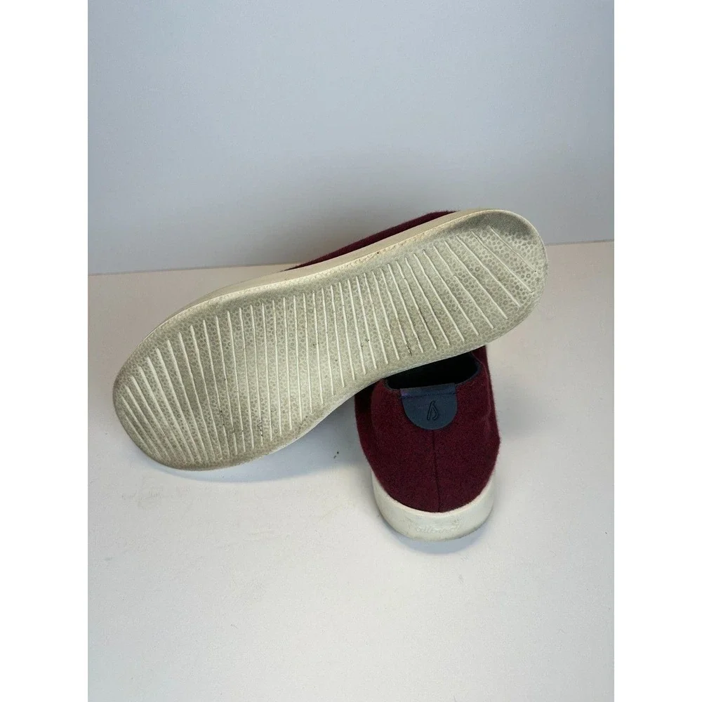 Allbirds Wool Loungers Mens Size 11 Maroon Burgundy Slip On Sneakers Comfort